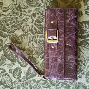 Purple wristlet with coin purse & mini wallet